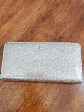 Kate Spade Mavis Street Neda Continental Zip Wallet in Rose Gold Sparkle